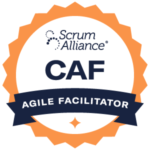 as-caf-300 Scrum Alliance Certified Agile Facilitator badge